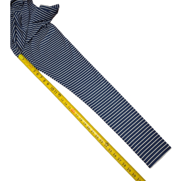 Mud Pie Womens Sz Large Navy Blue & White Stripe Leggings - Picture 5 of 9